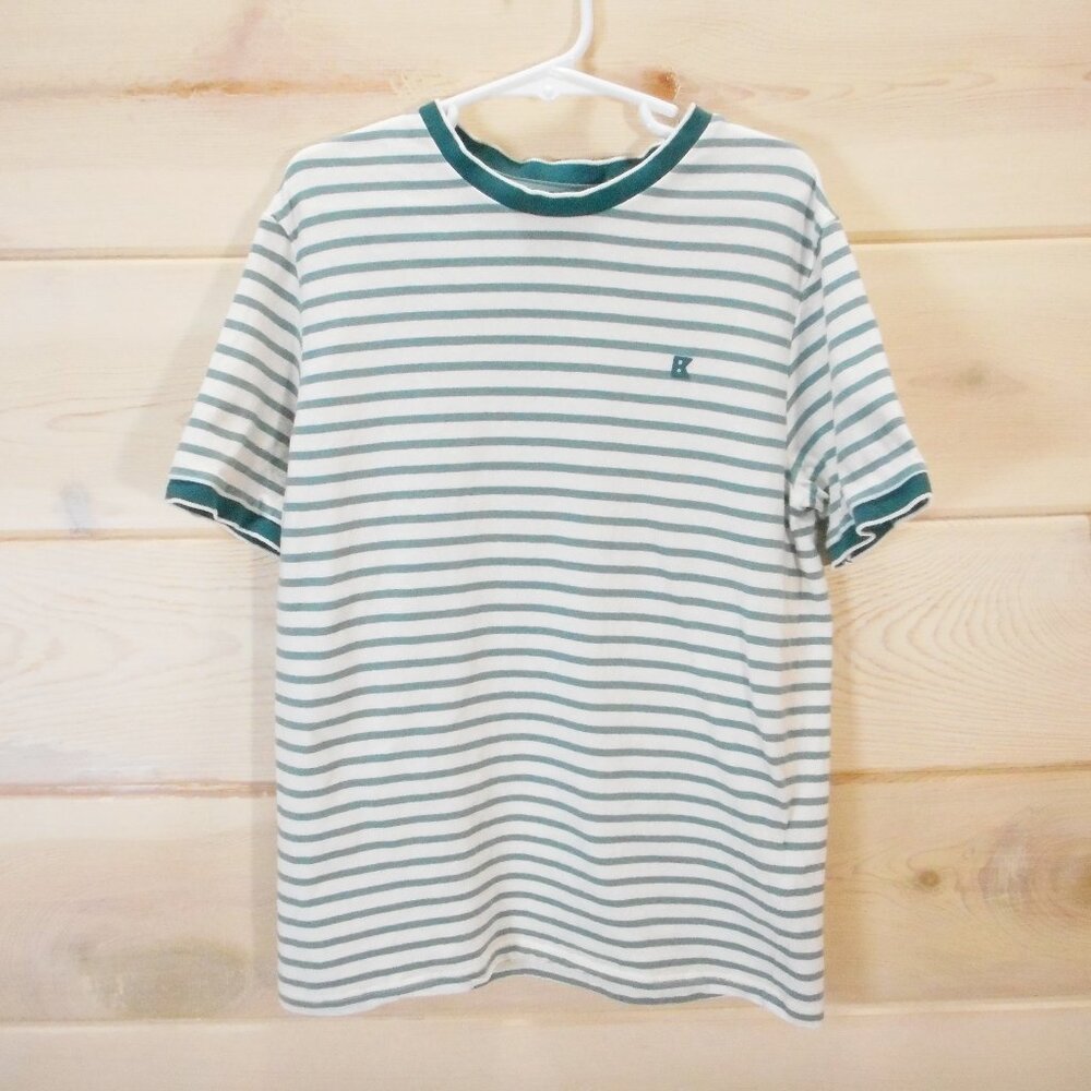 Okaidi Boys Short Sleeve Shirt French Striped Tee size 140 cm US 10 Years Cotton